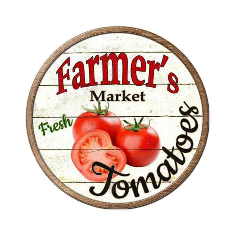 NewNest Australia - Smart Blonde Farmers Market Tomatos Novelty Metal Circular Sign C-595 