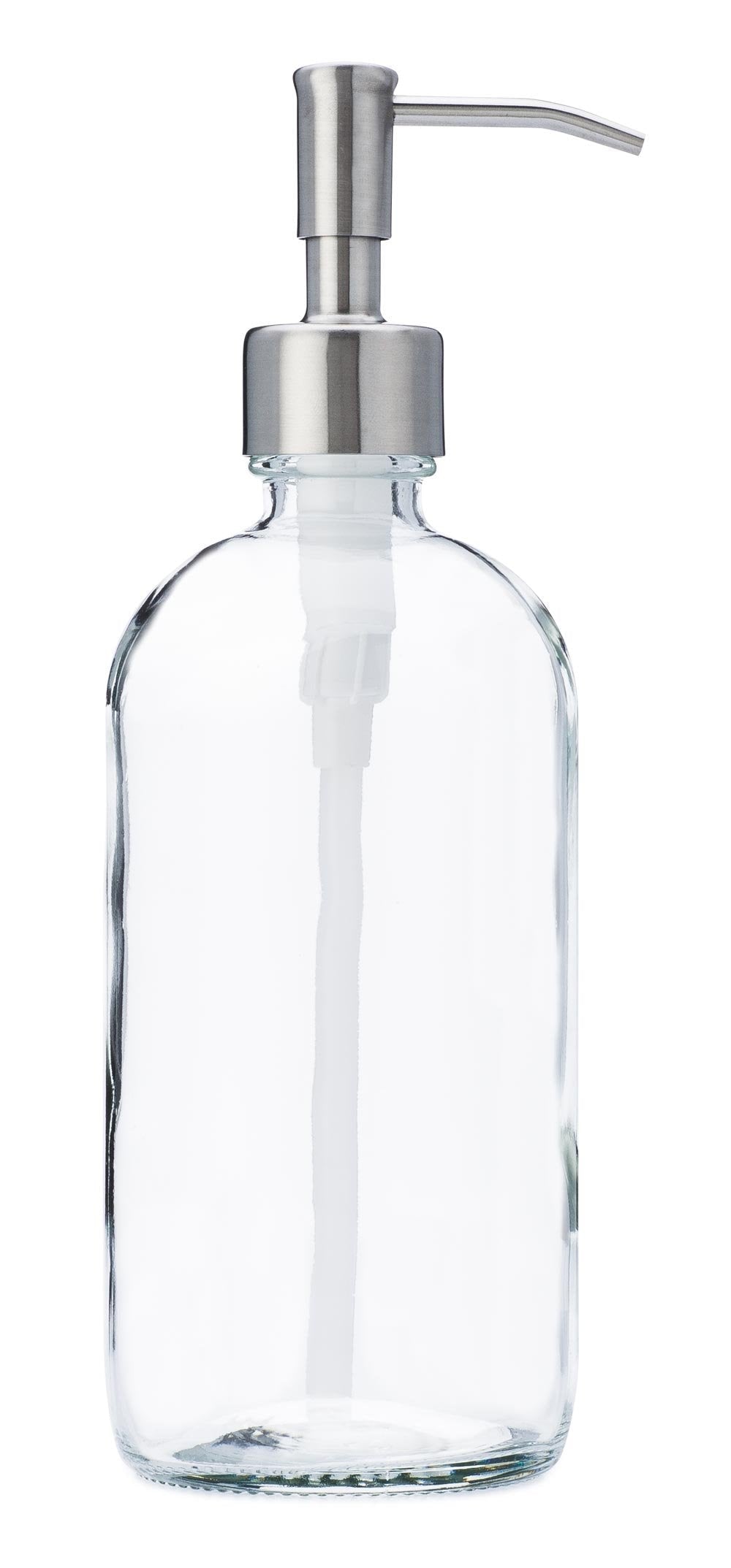 Clear Glass Jar Soap and Lotion Dispenser with Stainless Steel Pump - 16 oz - by Jarmazing Products - NewNest Australia