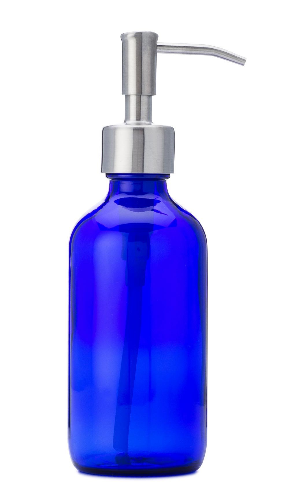 Jarmazing Products Petite Blue Glass Soap and Lotion Dispenser with Stainless Steel Pump - 8 oz - NewNest Australia