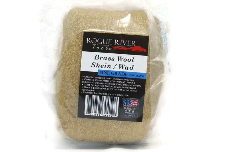 Brass Wool 3.5 Oz Skein/Pad/WAD -by Rogue River Tools. (FINE Grade) -Made in USA, Pure Brass Fine - NewNest Australia