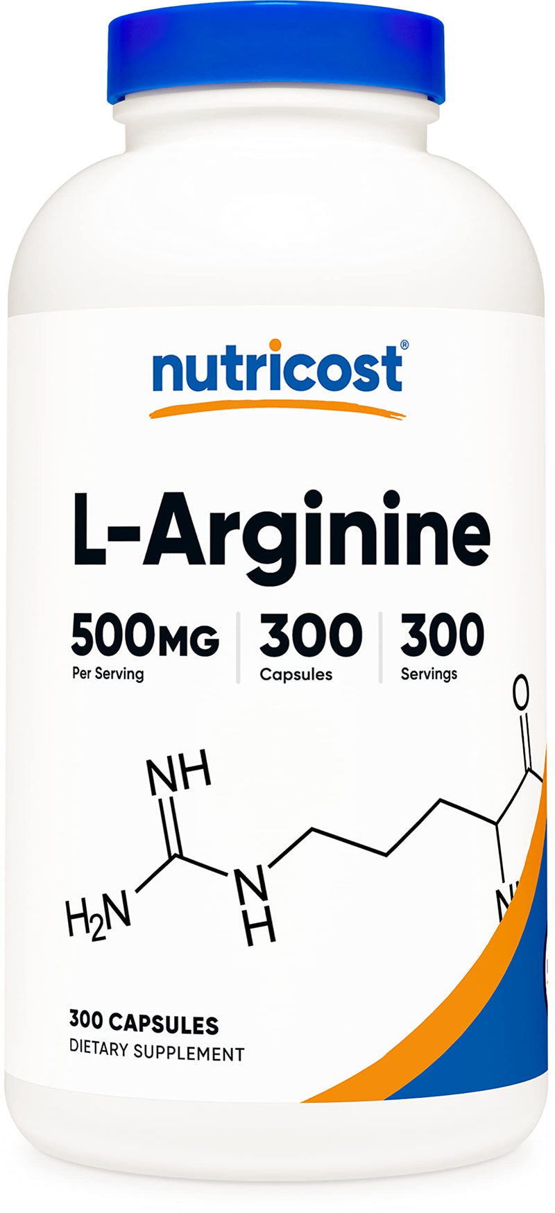 Nutricost L-Arginine 500mg, 300 Capsules - Gluten Free and Non-GMO 300 Count (Pack of 1) - NewNest Australia