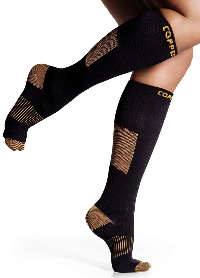 Copper Compression Socks for Women & Men - Diabetic Socks, Improves Circulation, Reduces Swelling & Pain - For Nurses, Running, & Everyday Use - Copper Infused Nylon By CopperJoint (Small - Medium) Small-Medium - NewNest Australia
