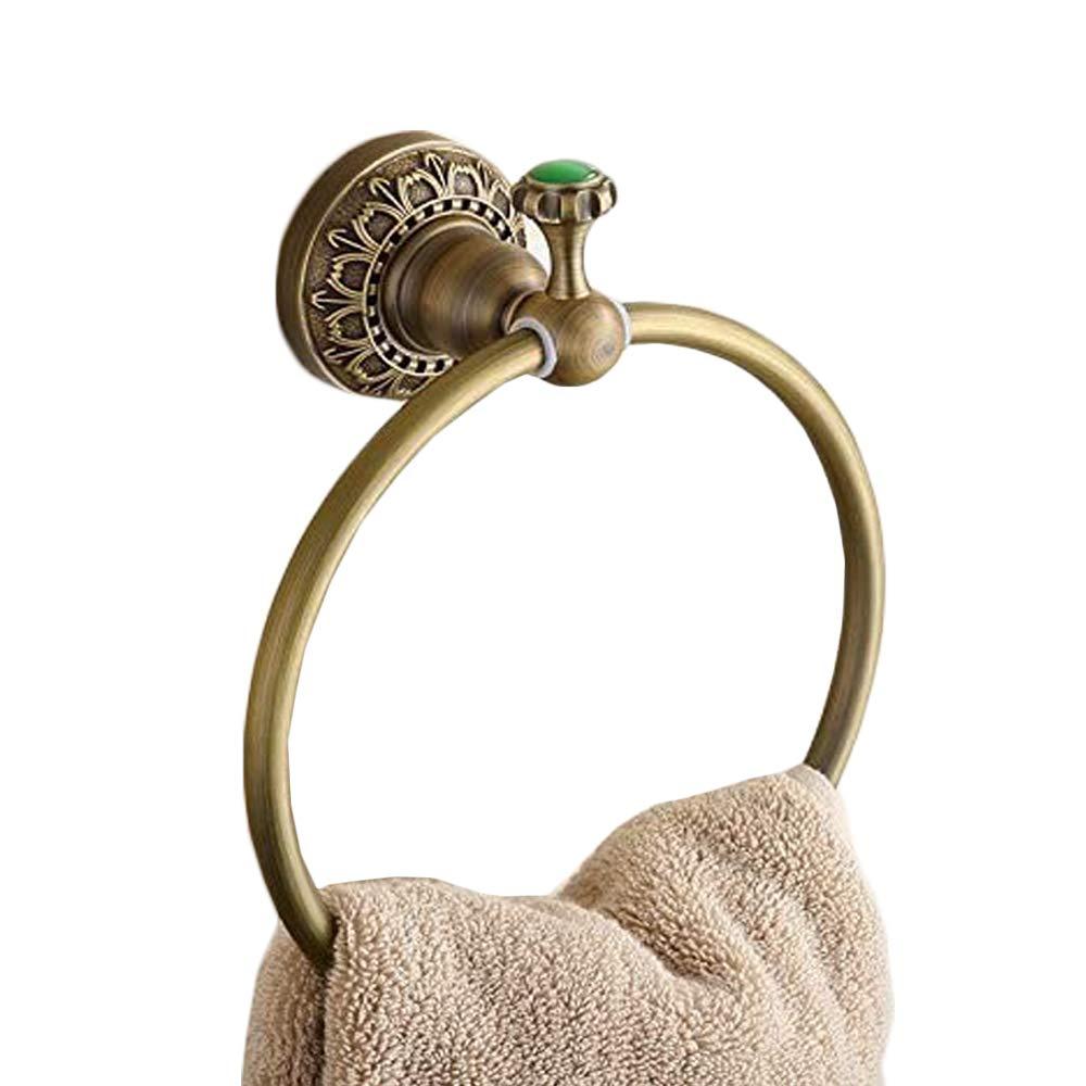 Beelee Wall Mounted Towel Ring/Towel Holder,Solid Brass Construction, Antique Bronze Finish,Bathroom Accessories Antique Brass - NewNest Australia