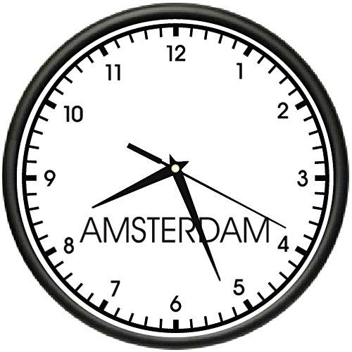 NewNest Australia - Amsterdam TIME Wall Clock World time Zone Clock Office Business 