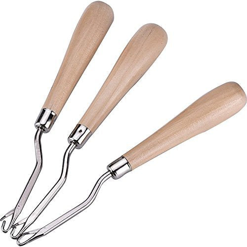 eBoot 6.5 Inch Wooden Bent Latch Hook Tool, Set of 3 - NewNest Australia