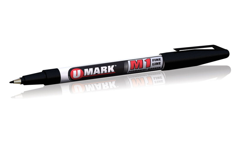 U-Mark M1 Fine Line Permanent Marker, 1 mm Tip, Black (Pack of 12) 10581 - NewNest Australia