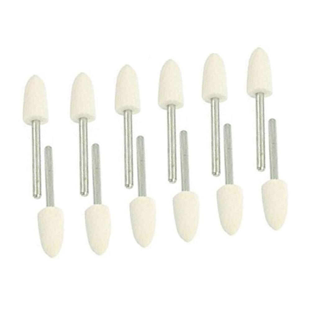 Haobase 12Pcs Mandrel Mounted White Conical Felt Point Polishing Tool - NewNest Australia