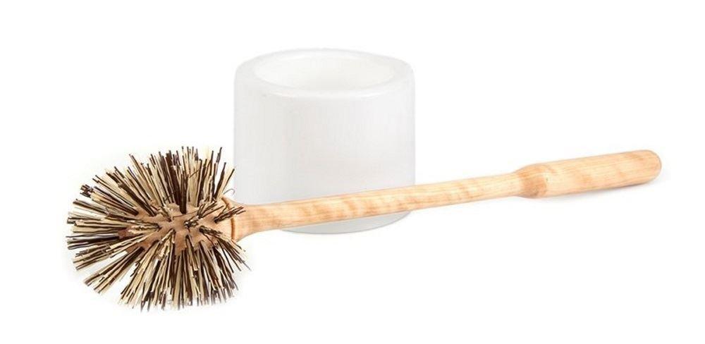 Iris Hantverk Birch Wood Toilet Brush and White Holder - NewNest Australia