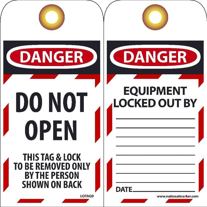 National Marker Corp. LOTAG9ST Danger Do Not Open Tag - NewNest Australia