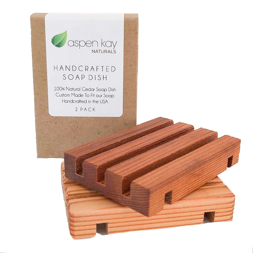 2 Pack Wood Soap Dish, 100% Natural Cedar, No Chemical Varnish, Lacquer or Stain is Used, Custom Made to Fit Our Soaps Exactly, Handmade in The USA (Soap Dish 2 Pack) Soap Dish 2 Pack - NewNest Australia