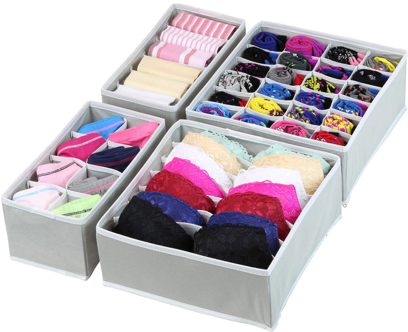 NewNest Australia - Simple Houseware Closet Underwear Organizer Drawer Divider 4 Set, Gray 