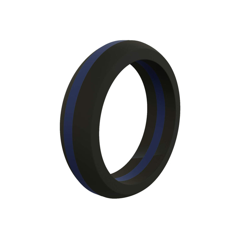 QALO Men's Thin Line Classic Silicone Ring Blue 5 - NewNest Australia