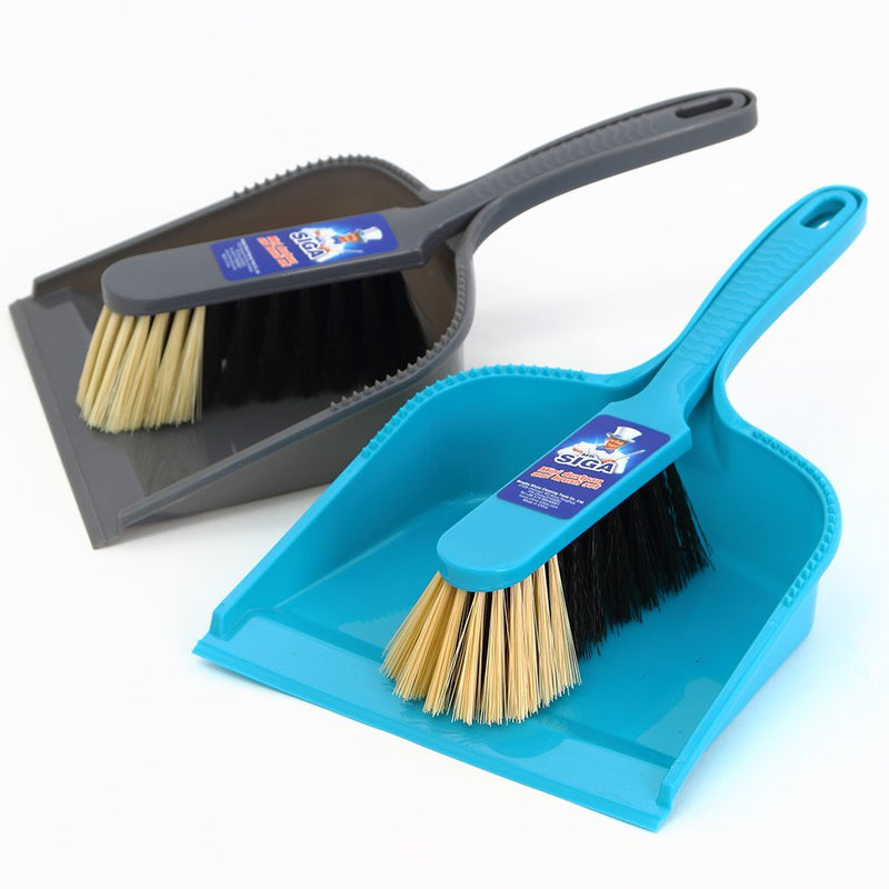 MR. SIGA Dustpan and Brush Set, Pack of 2 Set, Blue & Grey - NewNest Australia