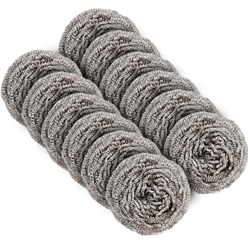 MR.SIGA Stainless Steel Scourer,Pack of 12,30g 12 Pack - Stainless Steel - NewNest Australia