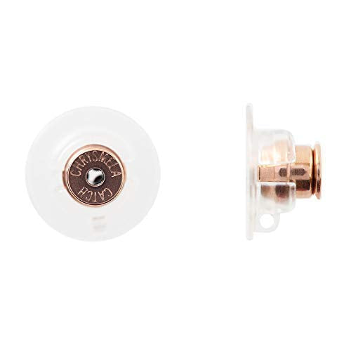 Most Secure Earring Back Replacement Earring Lifter by Chrysmela Rose Gold color for screw backs threaded post la pousette earring backs automatic fit perfectly with patented technology hypoallergenic Pink with Disc - NewNest Australia