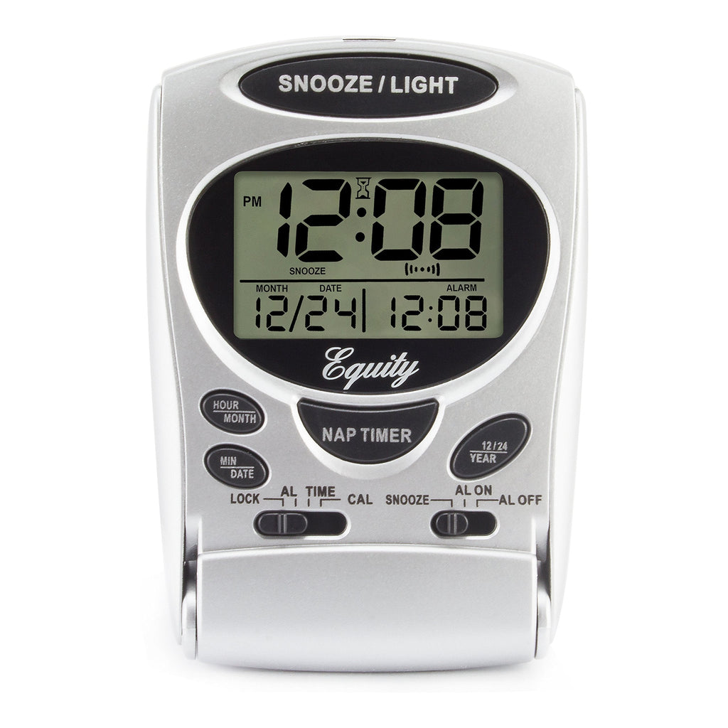 NewNest Australia - Equity by La Crosse 31300 Fold-Up LCD Travel Alarm Clock with Nap Timer & Backlight 