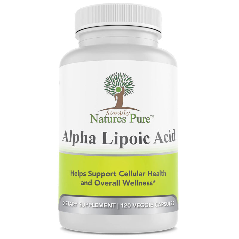 Simply Nature's Pure Alpha Lipoic Acid 600mg 120 Veggie Capsules RLA R-LA R-Lipoic S-Lipoic, ALA, Non-GMO Thioctic Acid 4 Month Supply 120 Count (Pack of 1) - NewNest Australia