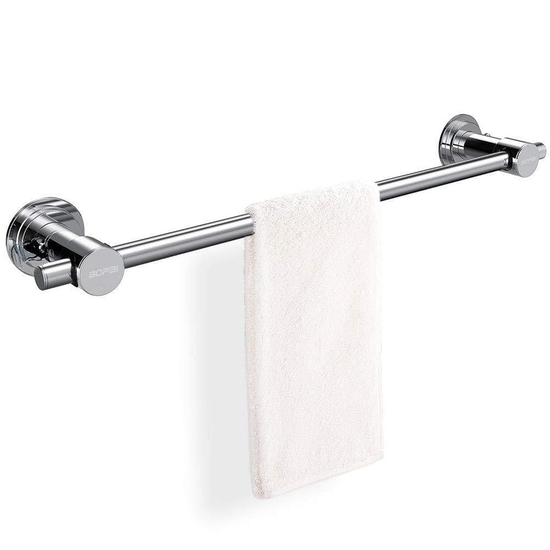 NewNest Australia - BOPai 24 inch Vacuum Suction Cup Towel Bar,Removeable Shower Mat Rod Shower Door Adhesive Towel Bar Suction Towel Rack,Premium Chrome 