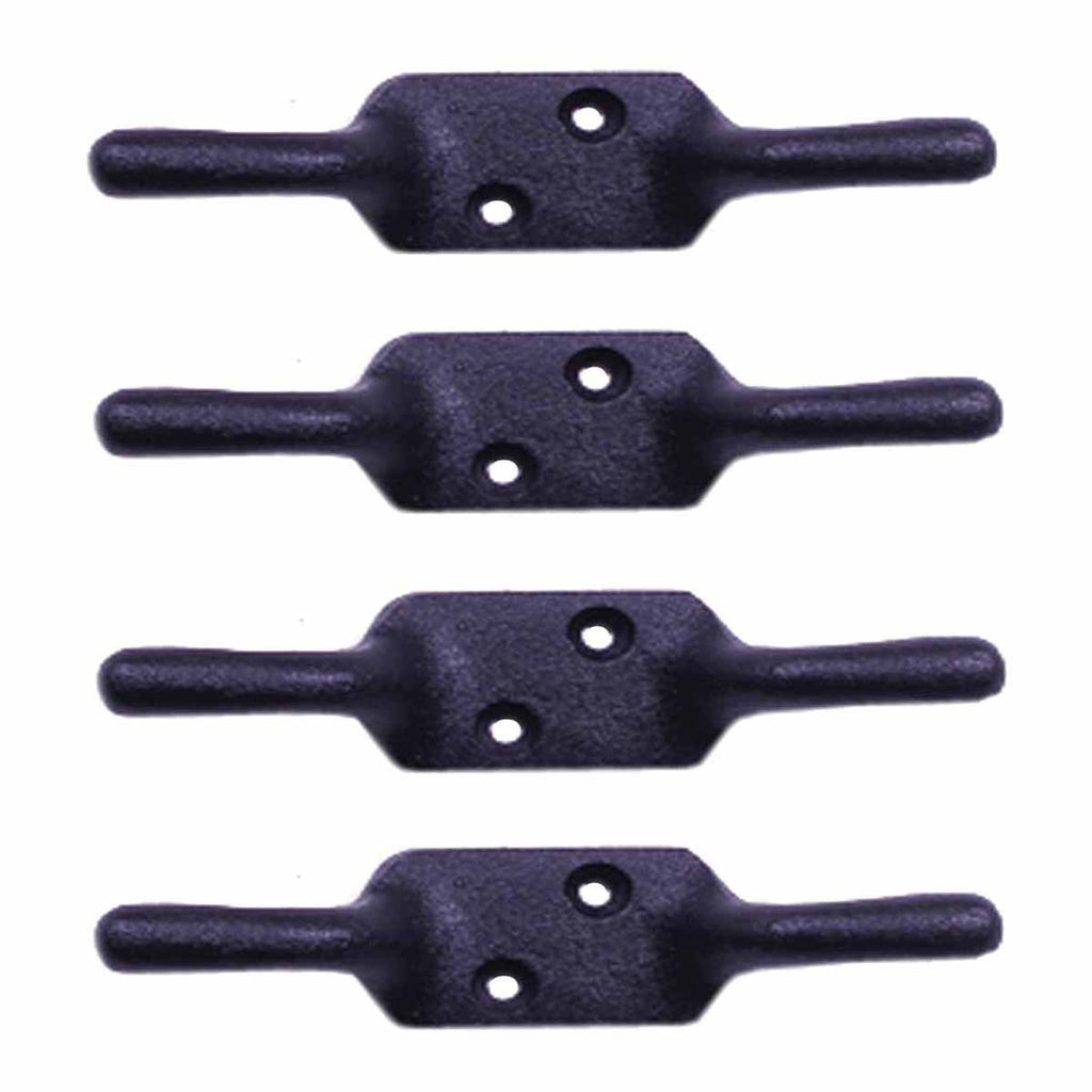 NewNest Australia - 4 Window Hooks Black Wrought Iron Cleat Hook Set of 4 | Renovator's Supply 