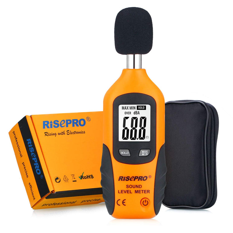 RISEPRO Decibel Meter, Digital Sound Level Meter 30 – 130 dB Audio Noise Measure Device Backlight MAX/MIN, Data Hold Auto Power Off Dual Ranges HT-80A - NewNest Australia