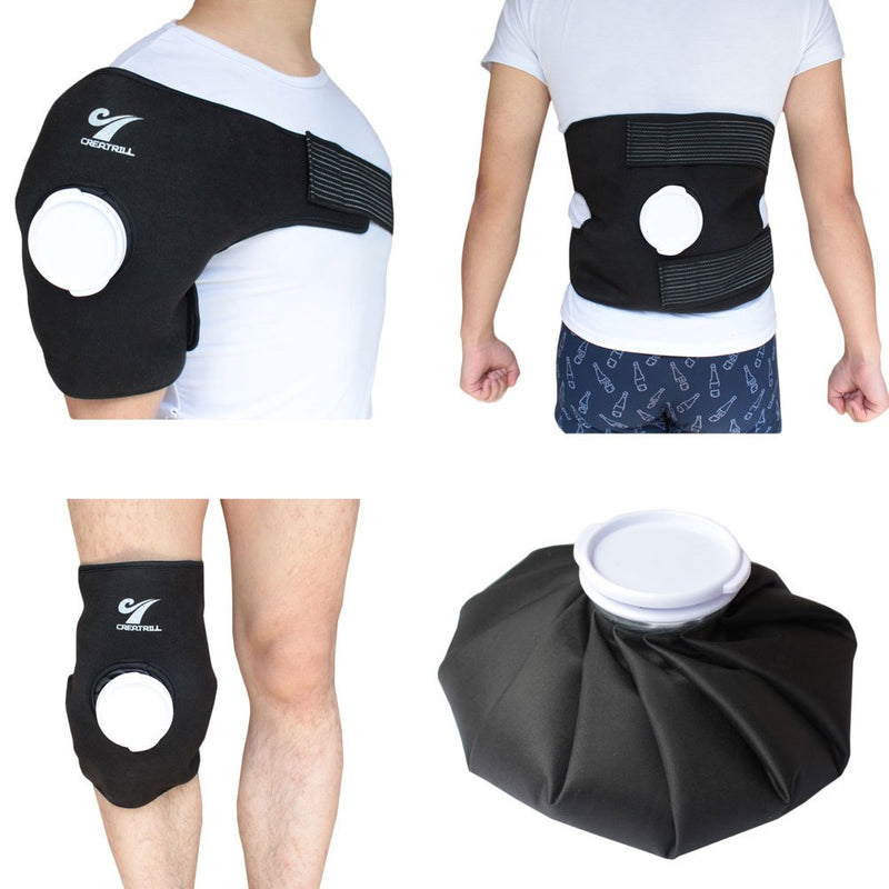 Creatrill Reusable Hot Cold Therapy Ice Bag Pack (9") Neoprene Core Wrap with Elastic Strap, Portable Moist Heating Brace First aid Ice Compression Sleeves Pain Relief Pad - NewNest Australia