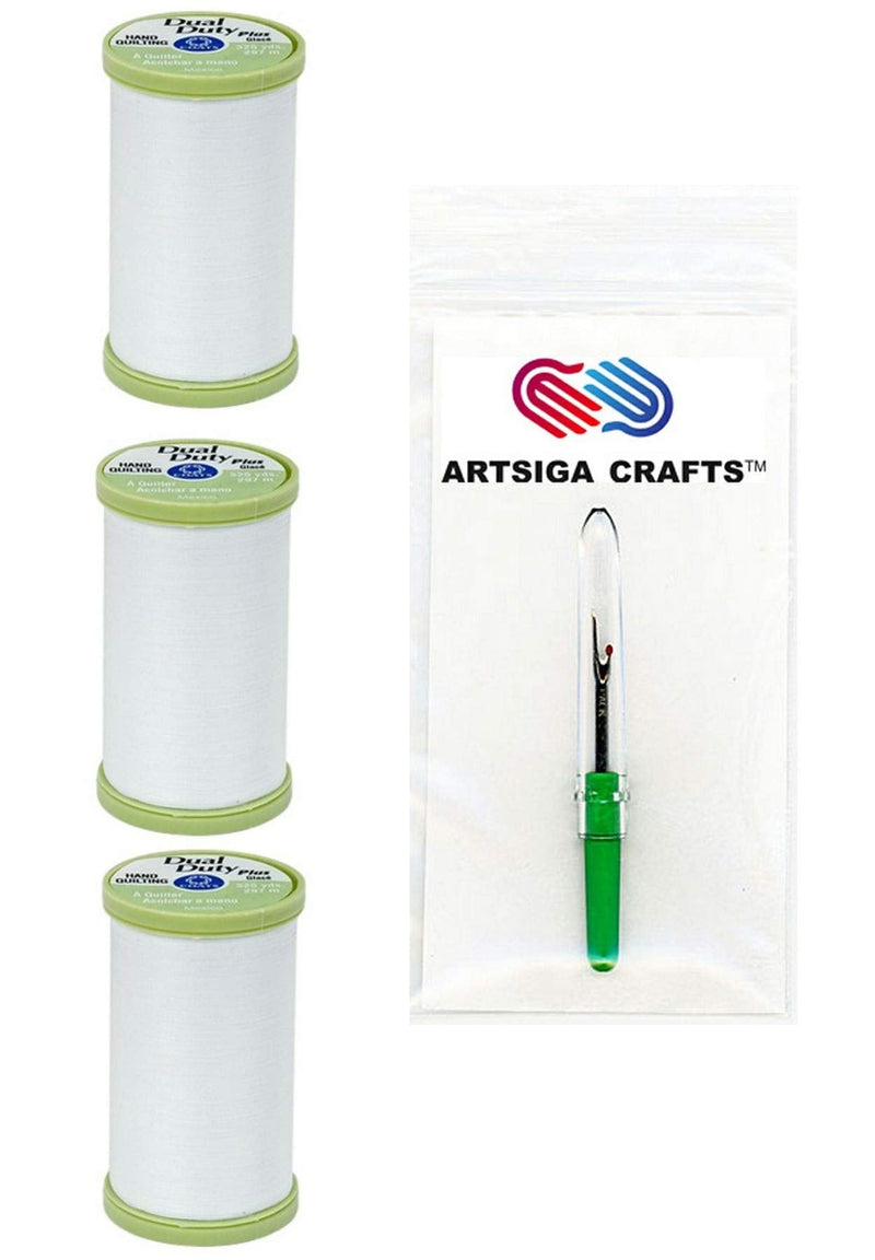 Coats & Clark Sewing Thread Dual Duty Plus Hand Quilting Cotton Thread 325 Yards (3-Pack) White Bundle with 1 Artsiga Crafts Seam Ripper S960-0100-3P 3-Pack S960-0100-white - NewNest Australia