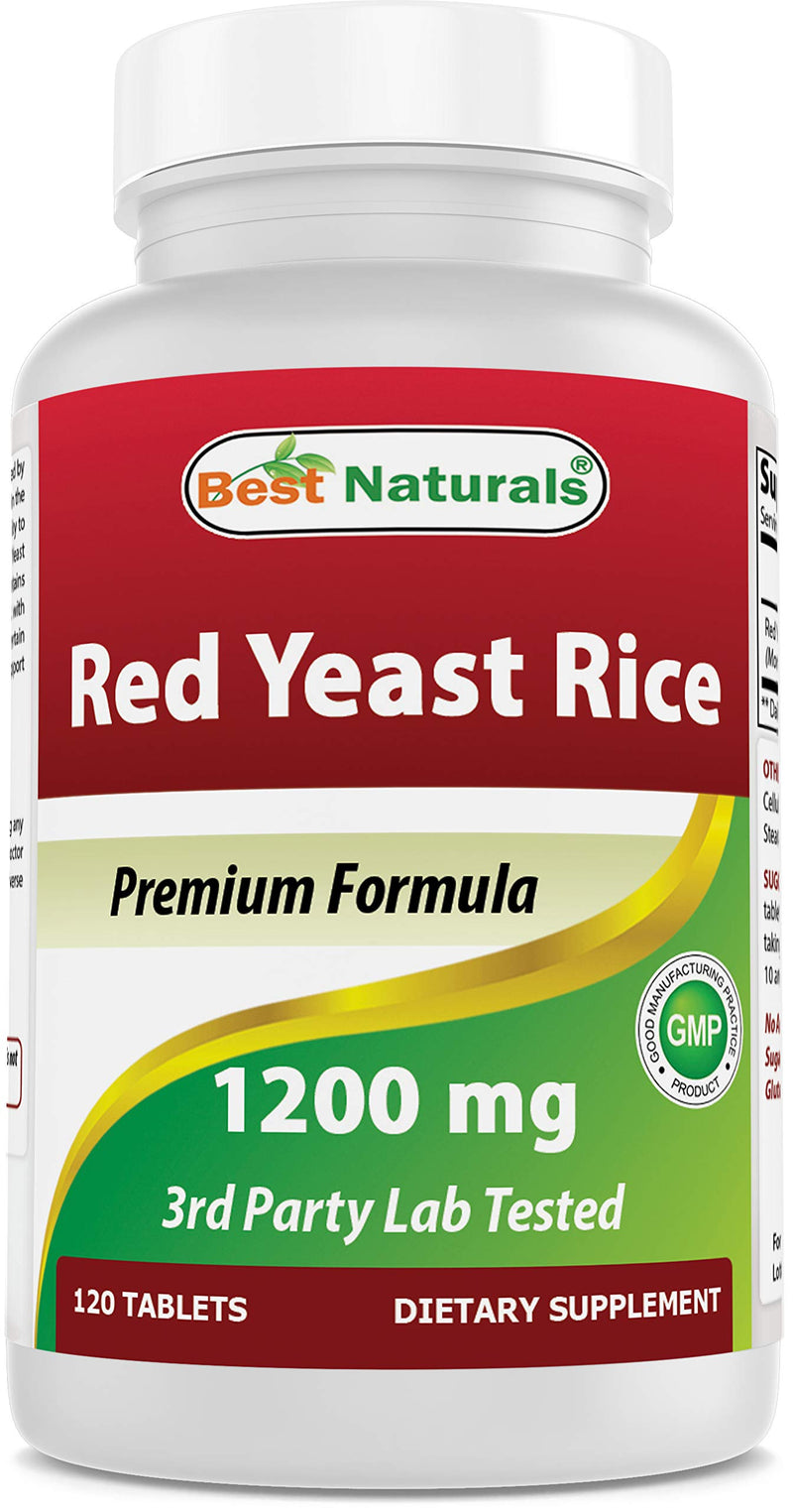 Best Naturals Red Yeast Rice Cholesterol Support 1200 mg (Non-GMO) 120 Tablets 120 Count (Pack of 1) - NewNest Australia