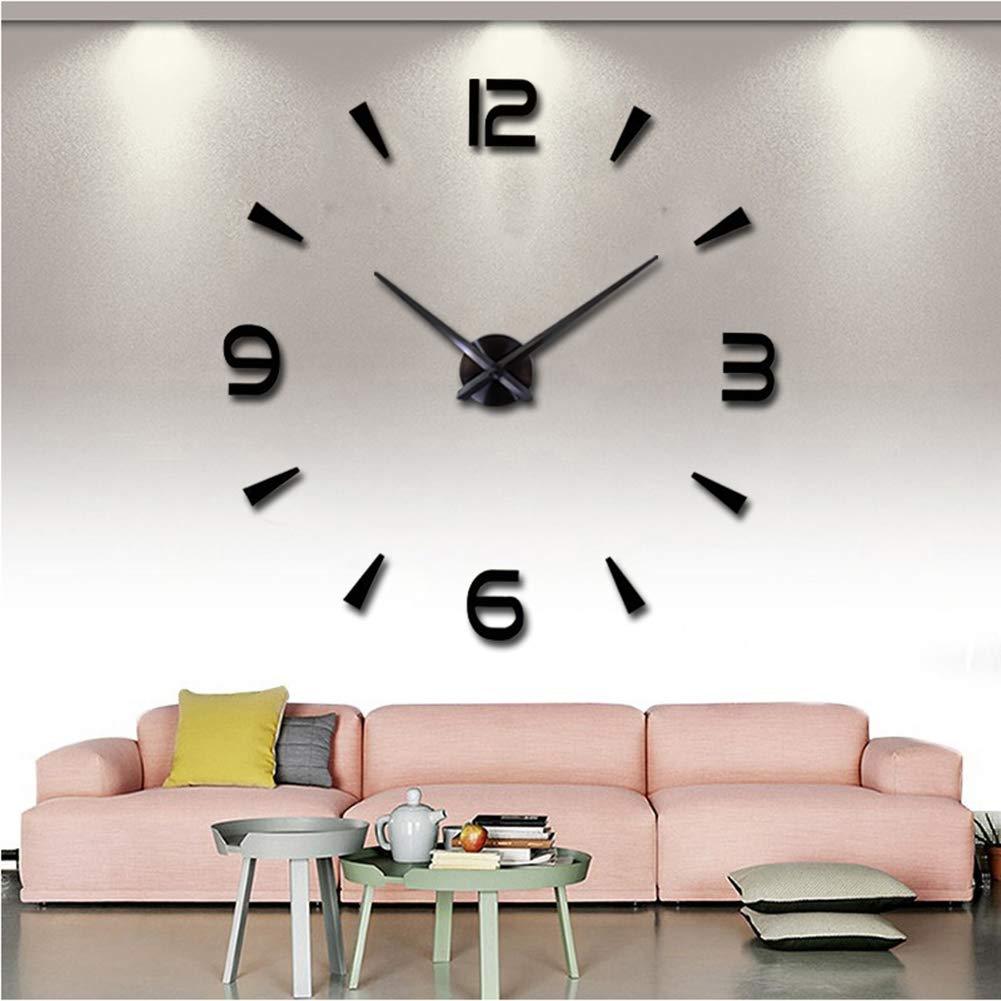 NewNest Australia - FASHION in THE CITY 3D DIY Wall Clock Creative Design Mirror Surface Wall Decorative Sticker Watches (Black) Black 