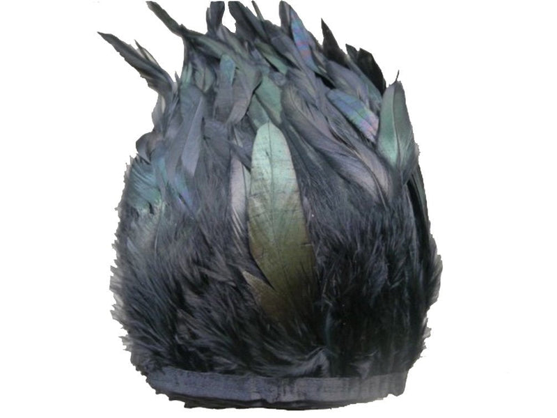AWAYTR Rooster Hackle Feather Fringe Trim 5-7 Inches Width Sewing Crafts (2 Yards) 2 Yards - NewNest Australia