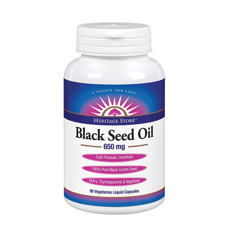 Heritage Store Black Seed Oil 650 Mg, 90 Count | 60 Day Money Back Guarantee - NewNest Australia