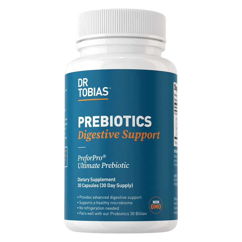 Dr. Tobias Prebiotics – Helps Support Digestion & Gut Health, Boost Immune System & Feed Good Probiotic Bacteria – Vegan & Non-GMO Dietary Fiber Supplement – 1 Daily, 30 Capsules 30 Count (Pack of 1) - NewNest Australia