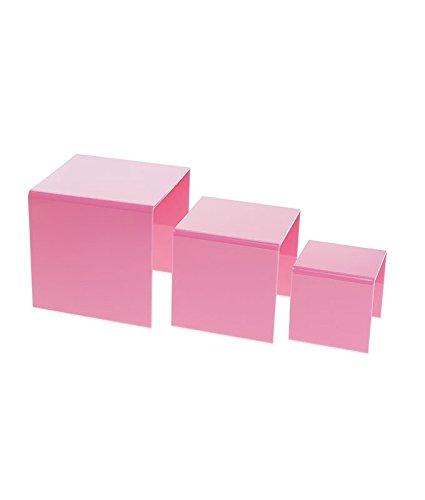 NewNest Australia - SOURCEONE.ORG 3,4,5 Inch Square Acrylic Riser Set Pink 