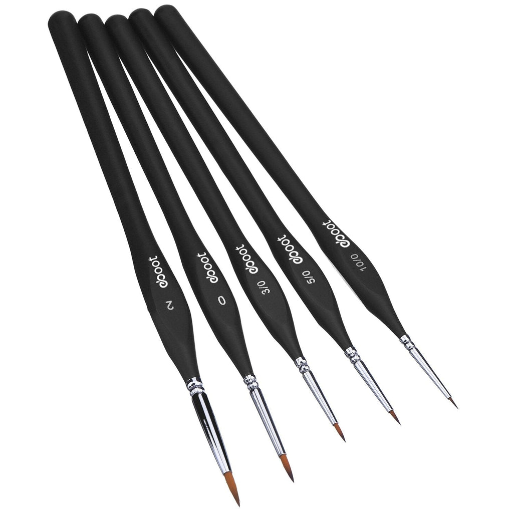 Detail Paint Brushes Set Artist Paint Brushes Painting Supplies for Art Watercolor Acrylics Oil, 5 Pieces (Black) Black - NewNest Australia