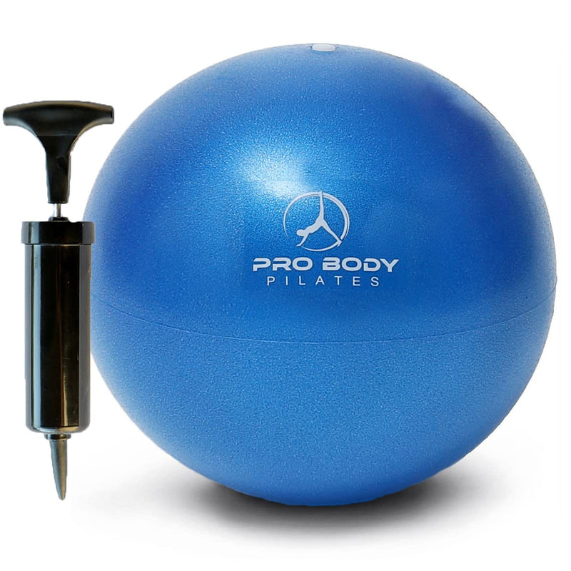 ProBody Pilates Mini Exercise Ball with Pump - 9 Inch Small Bender Ball for Stability, Barre, Pilates, Yoga, Balance, Core Training, Stretching and Physical Therapy with Workout Guide Blue - NewNest Australia