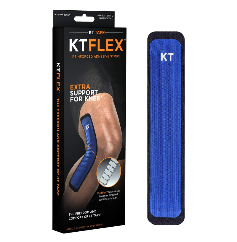 KT Tape KT Flex Reinforced Adhesive Strips for Knees, 8 Pre cut 10 inch Strips, Blue - NewNest Australia