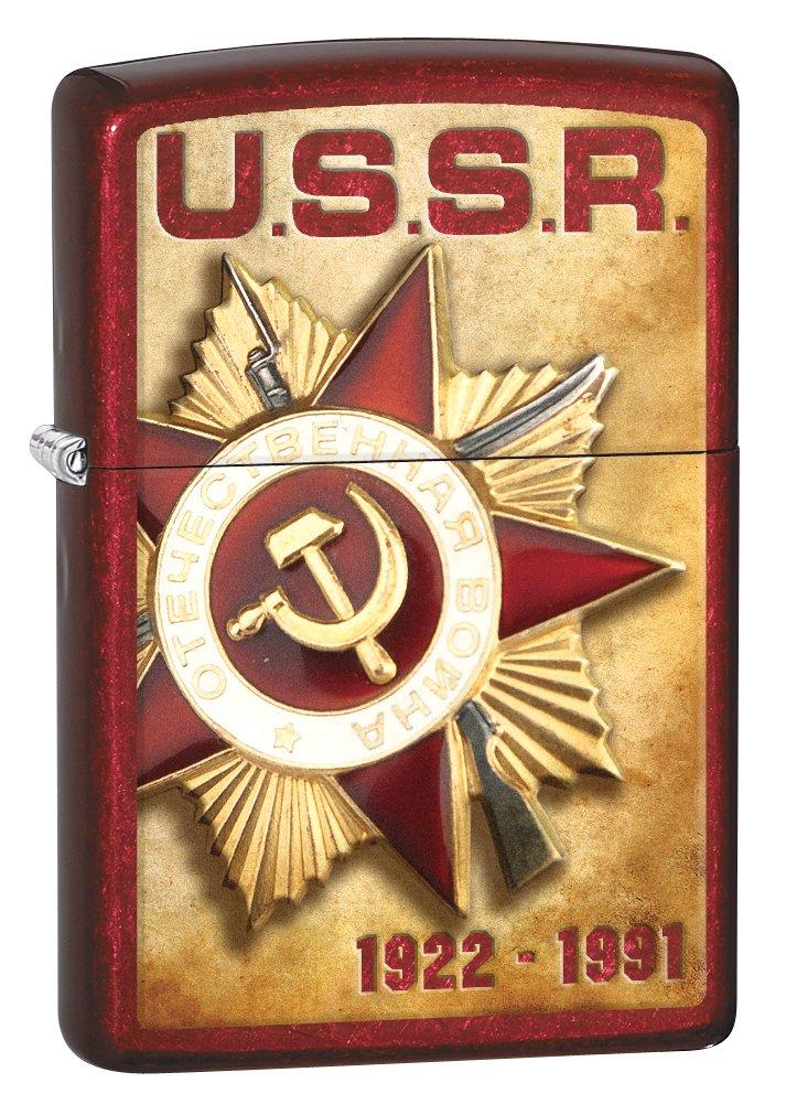 Zippo Lighter: USSR Medal - Candy Apple Red 77319 - NewNest Australia