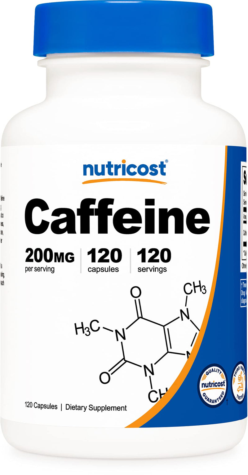 Nutricost Caffeine Pills 200mg, 120 Caps 120 Count (Pack of 1) - NewNest Australia