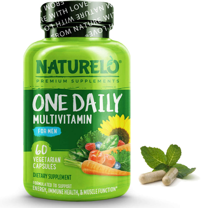 NATURELO One Daily Multivitamin for Men - with Vitamins & Minerals + Organic Whole Foods - Supplement to Boost Energy, General Health - Non-GMO - 60 Capsules | 2 Month Supply 60 Count (Pack of 1) - NewNest Australia