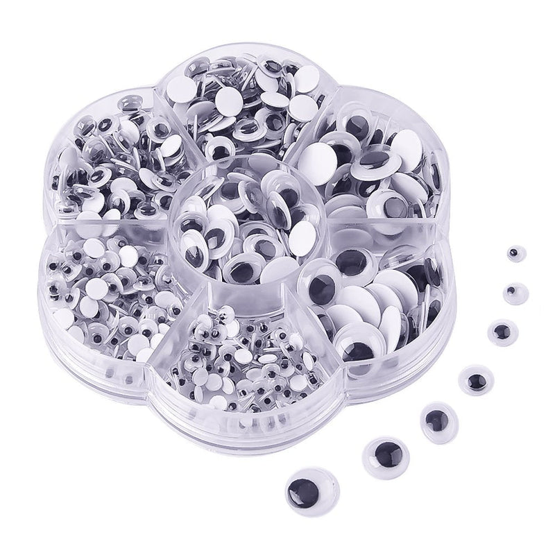KUUQA 500 Pieces Mixed Wiggle Googly Eyes Self Adhesive Googly Eyes DIY Scrapbooking Crafts - NewNest Australia