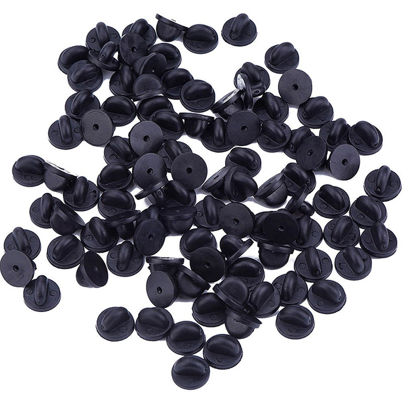 eBoot PVC Rubber Pin Backs, Black (100) 100 - NewNest Australia