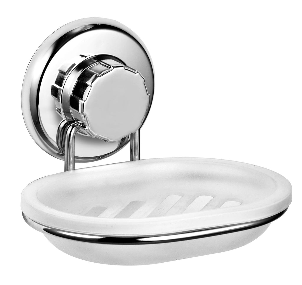 HASKO accessories Vacuum Suction Cup Soap Dish Holder Strong Stainless Steel Sponge Holder for Bathroom & Kitchen - Soap Caddy Can be Mounted on Any Clean Flat Smooth Surface – (Chrome) Chrome - NewNest Australia