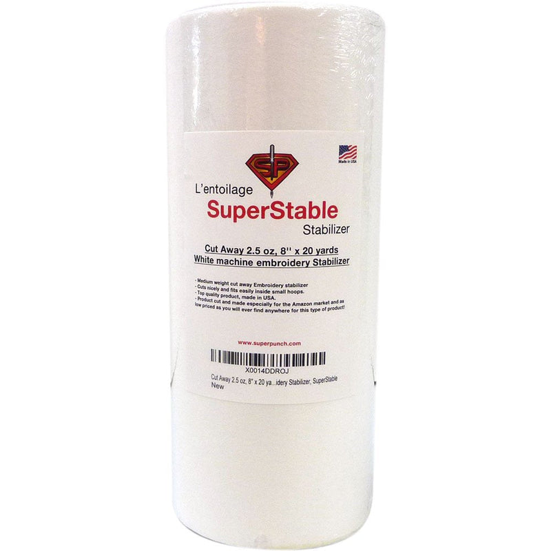 Cut Away Stabilizer White 2.5 oz 8 inch x 20 Yard Roll. SuperStable Machine Embroidery Stabilizer Backing 8" x 20 yards roll - NewNest Australia
