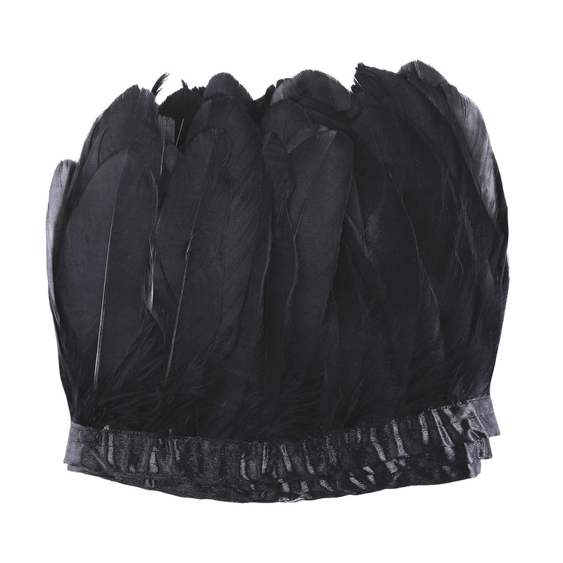 AWAYTR Duck Goose Feather Trim Fringe 2 Yards (Black) Black - NewNest Australia