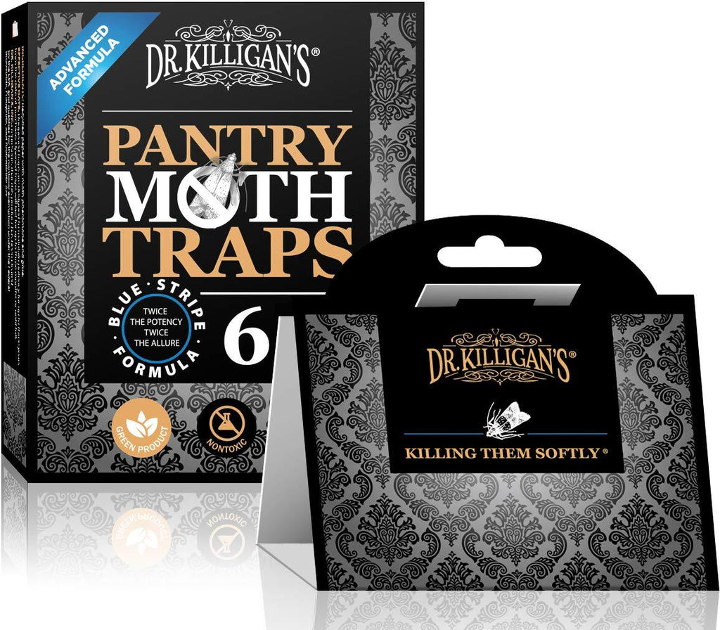 NewNest Australia - Dr. Killigan's Premium Pantry Moth Traps with Pheromones Prime | Safe, Non-Toxic with No Insecticides | Sticky Glue Trap for Food and Cupboard Moths in Your Kitchen | Organic (6, Black) 6 