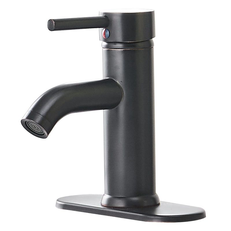 Greenspring Oil Rubbed Bronze Bathroom Faucet Single Hole Single Handle for Sink Lavatory Vanity Bath Commercial Faucets Deck Mount Mixer Tap Supply Line Lead-Free Without Drain Oil-Rubbed Bronze - NewNest Australia