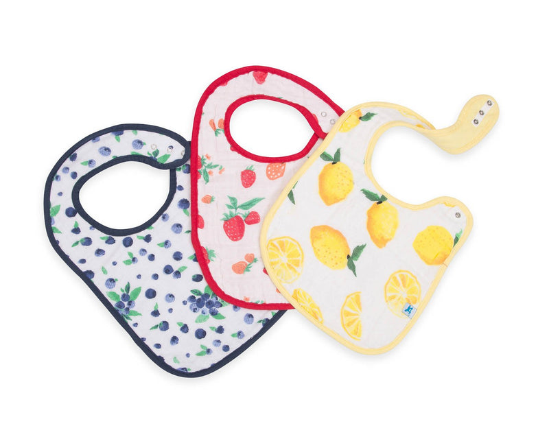Little Unicorn Cotton Bandana Bib 3 Pack, Machine Washable Berry Lemonade - NewNest Australia