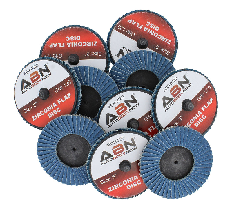 ABN Sandpaper Disc Set 3in - T27 120 Grit High Density Zirconia Alumina 10pk Round Sander Flat Flap Round Sanding Pads - NewNest Australia