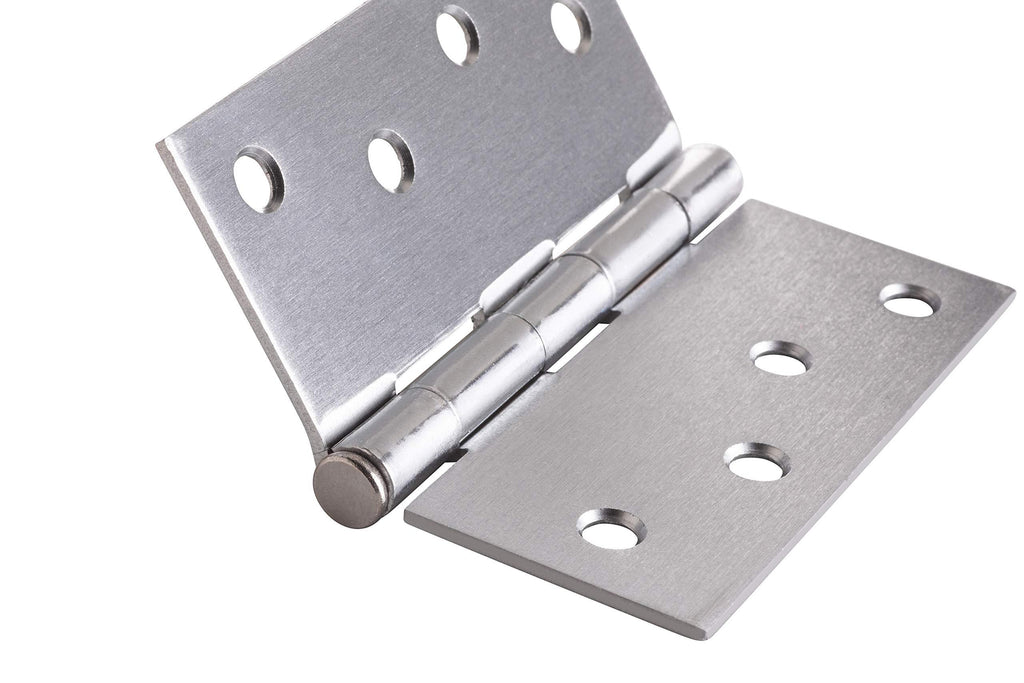 Global Door Controls CP4040-26D Square Corner Imperial USA 4 x 4 in. Brushed Chrome Plain Bearing Steel Residential Hinge-Set of 2, 2 Piece - NewNest Australia