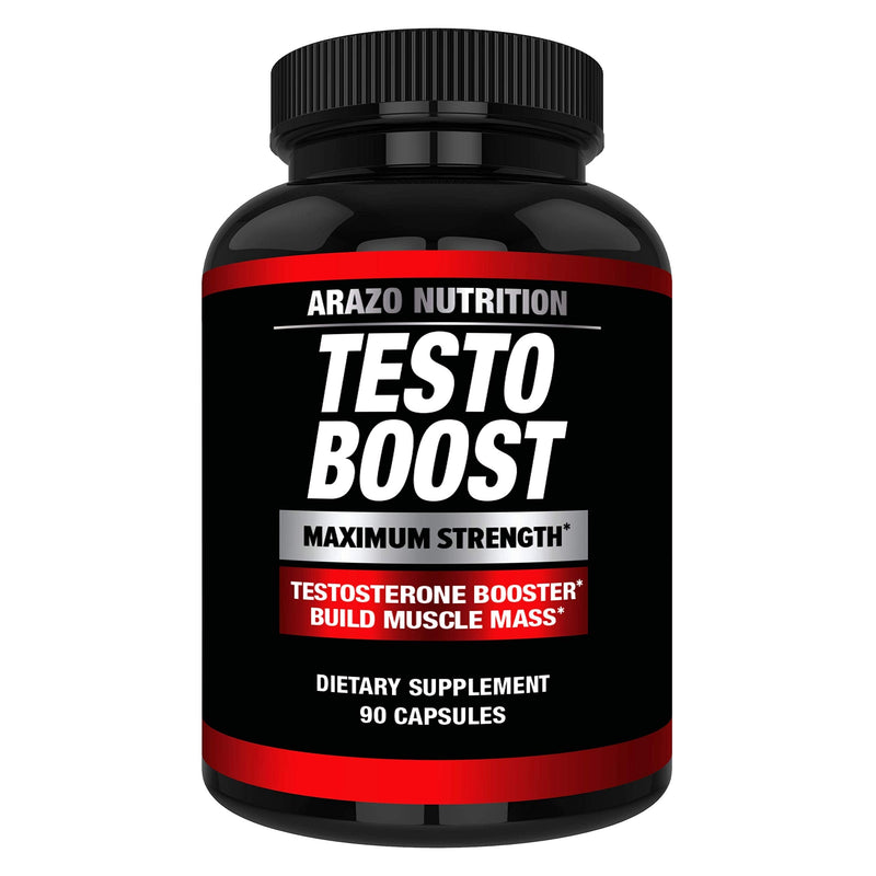 TestoBoost Test Booster Supplement - Potent & Natural Herbal Pills - Boost Muscle Growth - Tribulus, Horny Goat Weed, Hawthorn, Zinc, Minerals - Arazo Nutrition - NewNest Australia