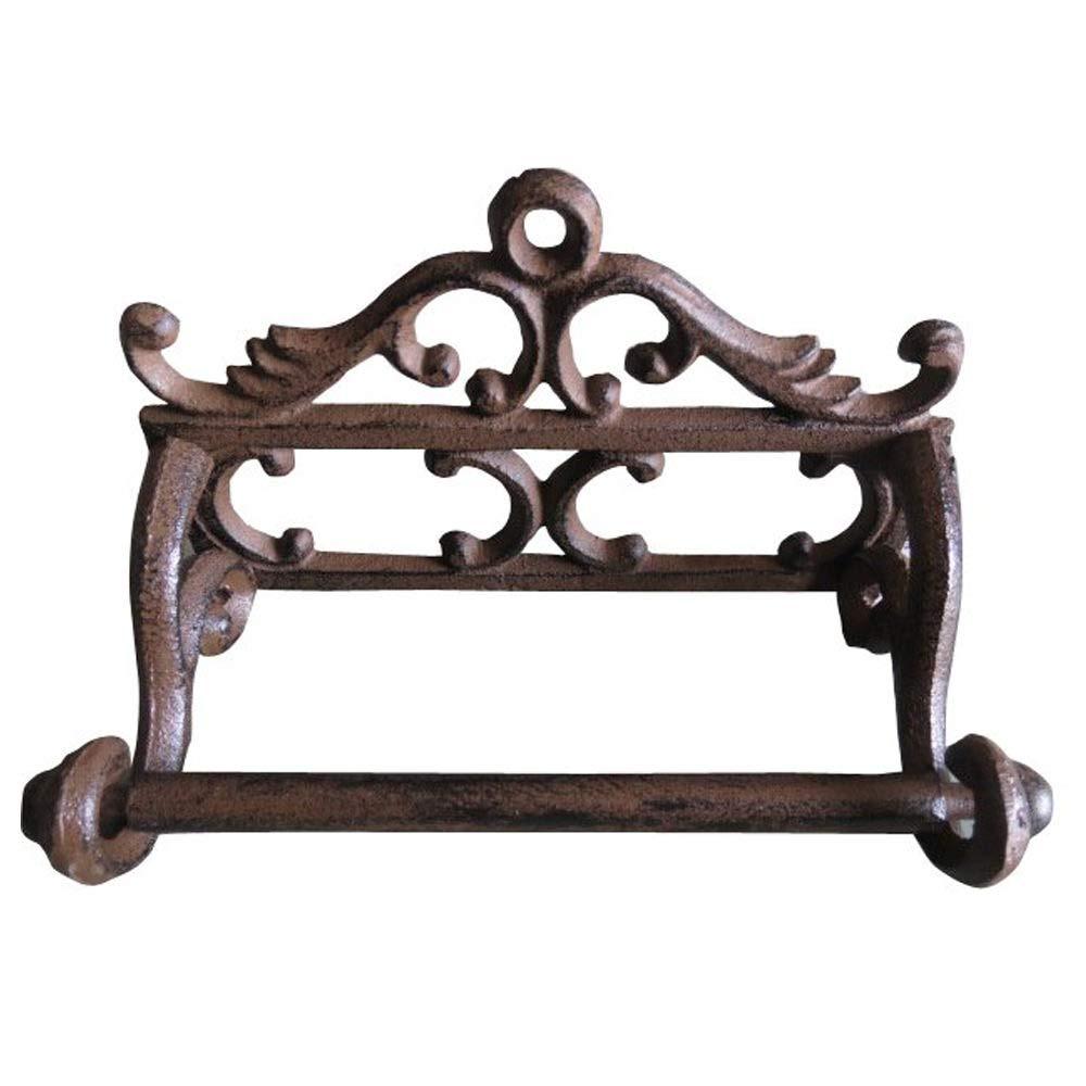 Comfy Hour Antique & Vintage Interior Decor Collection Cast Iron Classic Toilet Paper Holder Brown - NewNest Australia